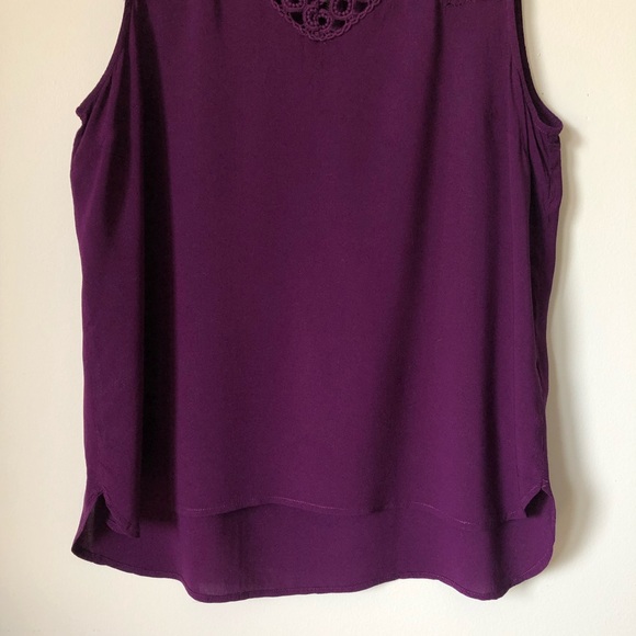 Ricki’s deep purple crochet detail sleeveless top - size large - Picture 4 of 15